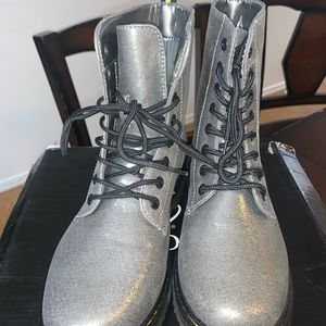 Silver Tone Boots